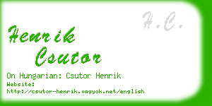 henrik csutor business card